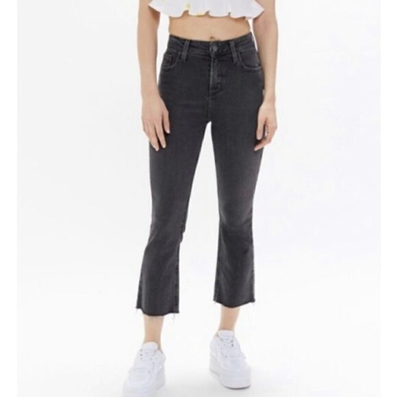 UO BDG Gray Kick Flare High Rise Cropped Jeans - 28 - Picture 1 of 7